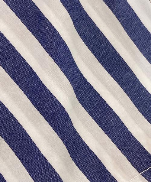 universal tissu（ユニバーサルティシュ）UNIVERSAL TISSU (ユニバーサルティシュ) ストライプボリュームスリーブロングシャツ ブルー サイズ:サイズ表記無しの古着・服飾アイテム