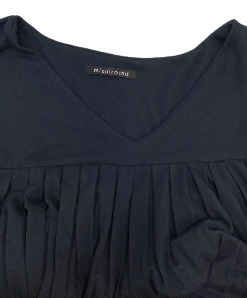 mizuiro-ind（ミズイロインド）mizuiro-ind (ミズイロインド) ノースリーブプリーツワンピース ネイビー サイズ:Fの古着・服飾アイテム