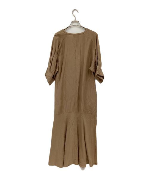 Adam et Rope（アダム エ ロペ）Adam et Rope (アダム エ ロペ) リネンボリュームスリーブワンピース ブラウン サイズ:FREEの古着・服飾アイテム