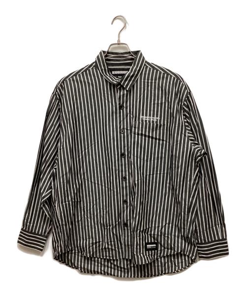 NEIGHBORHOOD（ネイバーフッド）NEIGHBORHOOD (ネイバーフッド) STRIPE SHIRT LS グレー×ホワイト サイズ:Mの古着・服飾アイテム