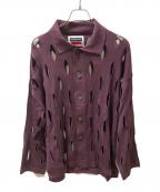 MAISON SPECIALメゾンスペシャル）の古着「プライムオーバースラッシュニットシャツカーディガン」｜パープル