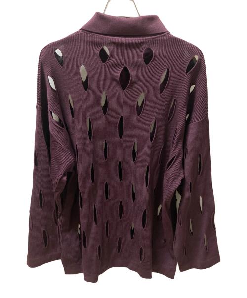 MAISON SPECIAL（メゾンスペシャル）MAISON SPECIAL (メゾンスペシャル) プライムオーバースラッシュニットシャツカーディガン パープル サイズ:01の古着・服飾アイテム