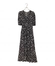 FRAY ID（フレイ アイディー）の古着「レーヨンプリントワンピース」｜ブラック