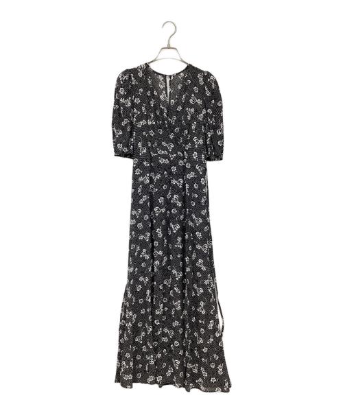 FRAY ID（フレイ アイディー）FRAY ID (フレイ アイディー) レーヨンプリントワンピース ブラックの古着・服飾アイテム