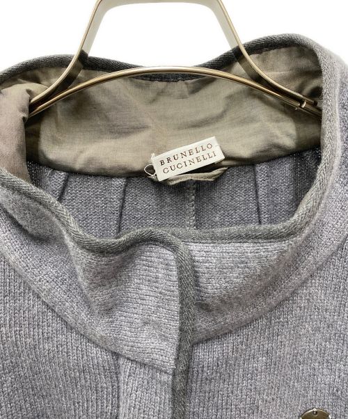 BRUNELLO CUCINELLI（ブルネロクチネリ）BRUNELLO CUCINELLI (ブルネロクチネリ) アームウォーマー付ニットジャケット グレー サイズ:Lの古着・服飾アイテム