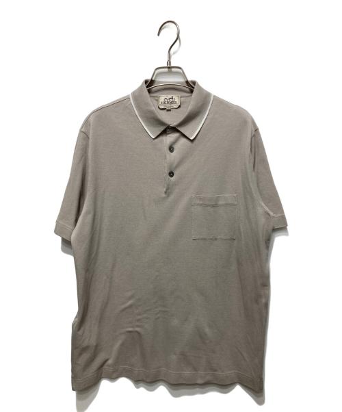 HERMES（エルメス）HERMES (エルメス) Piqures sellier polo shirt ベージュ サイズ:Lの古着・服飾アイテム
