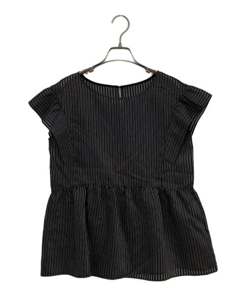 allureville（アルアバイル）allureville (アルアバイル) シアーストライププルオーバーブラウス ブラック サイズ:2の古着・服飾アイテム