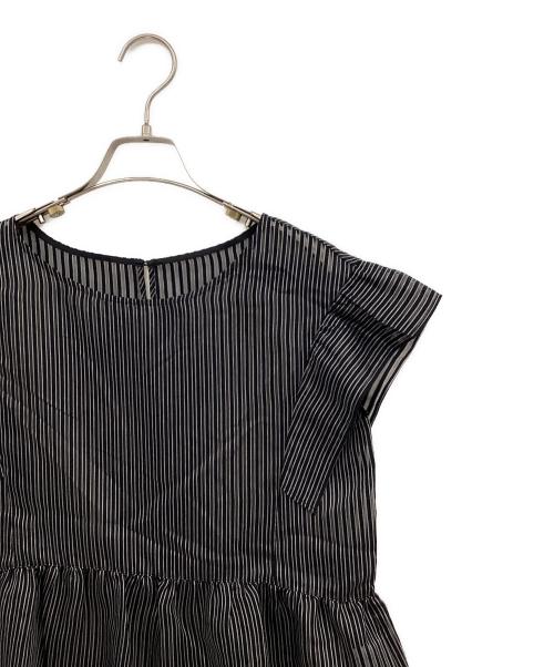 allureville（アルアバイル）allureville (アルアバイル) シアーストライププルオーバーブラウス ブラック サイズ:2の古着・服飾アイテム