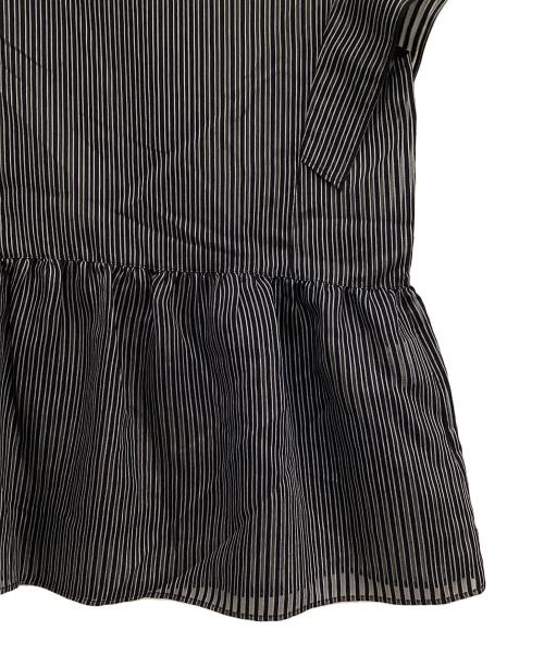 allureville（アルアバイル）allureville (アルアバイル) シアーストライププルオーバーブラウス ブラック サイズ:2の古着・服飾アイテム