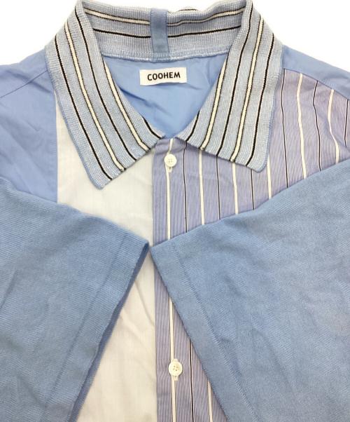 Coohem（コーヘン）Coohem (コーヘン) KNIT PATCHWORK S/T ブルー サイズ:XLの古着・服飾アイテム
