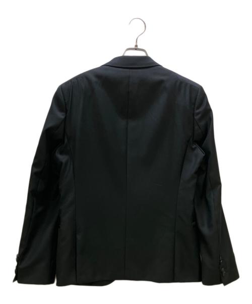 HUGO BOSS（ヒューゴ ボス）HUGO BOSS (ヒューゴ ボス) ラムレザー切替1Bテーラードジャケット ブラック サイズ:46の古着・服飾アイテム