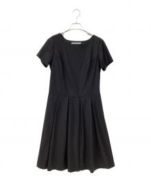 theory luxe（セオリーリュクス）の古着「半袖ワンピース」｜ブラック