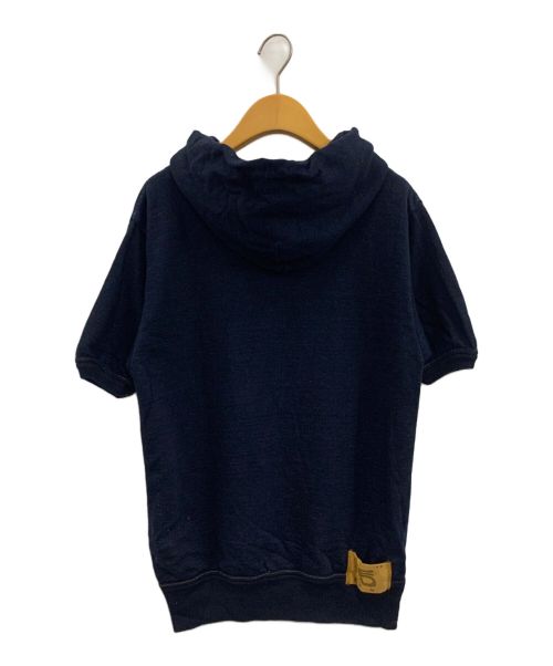 45R（フォーティファイブ・アール）45R (フォーティーファイブアール) 超ガーゼ裏毛の908フーディ（影色納戸 濃） インディゴ サイズ:2の古着・服飾アイテム