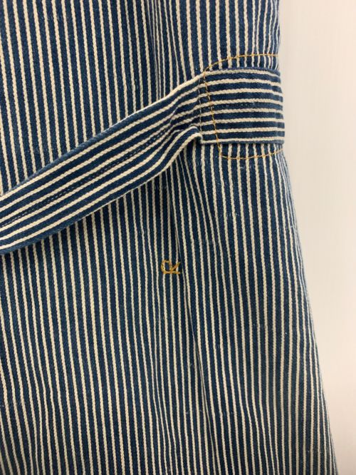 45R（フォーティファイブ・アール）45R (フォーティーファイブアール) 小麦デニムのベストドレス(ヒッコリー) サイズ:-の古着・服飾アイテム