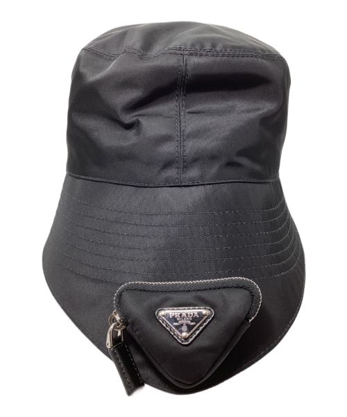 PRADA（プラダ）PRADA (プラダ) Re-Nylon Bucket Hat(リナイロン バケットハット) ブラック サイズ:XLの古着・服飾アイテム