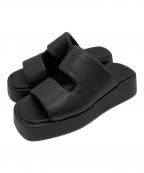 quartierglamカルチェグラム）の古着「PLATFORM PUFFY SLIDE SANDALS」｜ブラック