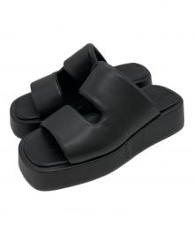 quartierglam（カルチェグラム）の古着「PLATFORM PUFFY SLIDE SANDALS」｜ブラック