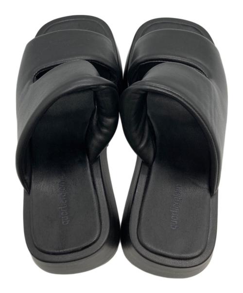 quartierglam（カルチェグラム）quartierglam (カルチェグラム) PLATFORM PUFFY SLIDE SANDALS ブラック サイズ:35.5の古着・服飾アイテム