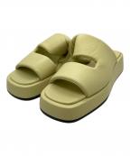 quartierglamカルチェグラム）の古着「PLATFORM PUFFY SLIDE SANDALS / プラットフォームパフィースライドサンダル」｜イエロー