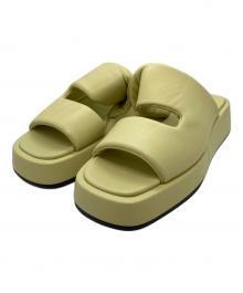 quartierglam（カルチェグラム）の古着「PLATFORM PUFFY SLIDE SANDALS / プラットフォームパフィースライドサンダル」｜イエロー