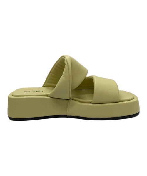 quartierglam（カルチェグラム）quartierglam (カルチェグラム) PLATFORM PUFFY SLIDE SANDALS / プラットフォームパフィースライドサンダル イエロー サイズ:35 1/2の古着・服飾アイテム