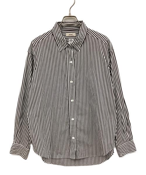 journal standard L'essage（ジャーナルスタンダード レサージュ）journal standard L'essage (ジャーナルスタンダード レサージュ) レギュラーカラーシャツ ホワイト×ブラック サイズ:FREEの古着・服飾アイテム