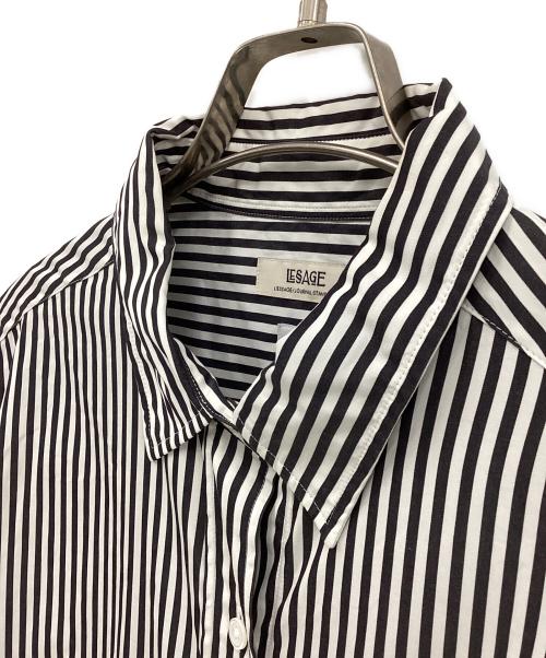 journal standard L'essage（ジャーナルスタンダード レサージュ）journal standard L'essage (ジャーナルスタンダード レサージュ) レギュラーカラーシャツ ホワイト×ブラック サイズ:FREEの古着・服飾アイテム