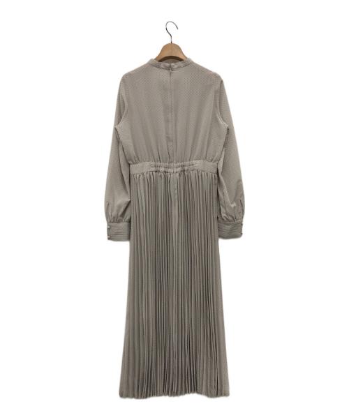 FRAY ID（フレイ アイディー）FRAY ID (フレイ アイディー) ネックフリルプリーツプリントワンピース アイボリー サイズ:1の古着・服飾アイテム