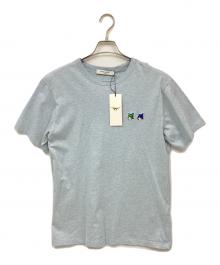 maison kitsune（メゾンキツネ）の古着「モノクローム ダブルフォックスヘッドロゴ Tシャツ」｜ブルー