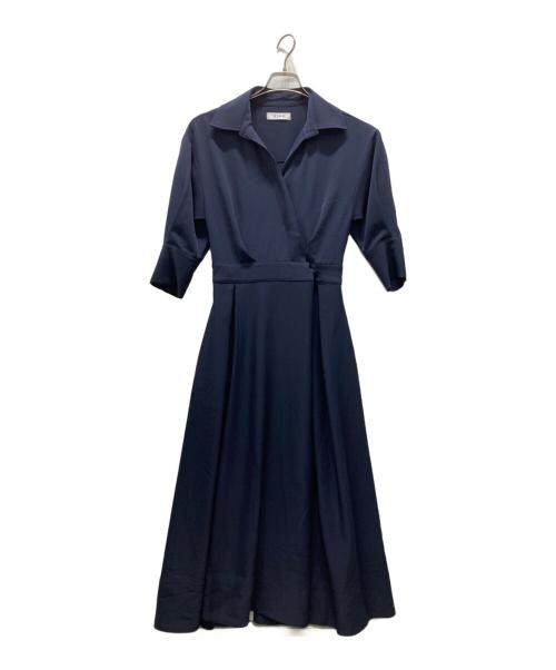 JENNE（ジェンヌ）JENNE (ジェンヌ) カシュクール フレアワンピース ネイビー サイズ:Sの古着・服飾アイテム