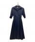 JENNE（ジェンヌ）の古着「カシュクール フレアワンピース」｜ネイビー