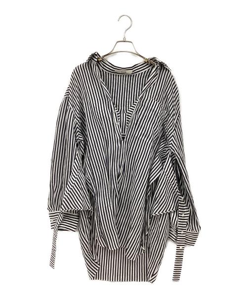 Venit（ヴェニット）Venit (ヴェニット) shirt with bra シャツ ネイビー サイズ:38の古着・服飾アイテム