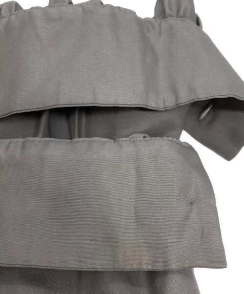 DRAWER（ドゥロワー）DRAWER (ドゥロワー) シルクボウタイブラウス グレー サイズ:36の古着・服飾アイテム