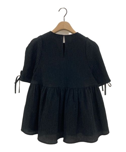 YORI（ヨリ）yori (ヨリ) フクレフレアブラウス ブラック サイズ:36の古着・服飾アイテム