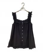 BEAMS BOYビームスボーイ）の古着「カットワーク ノースリーブ ブラウス」｜ブラック