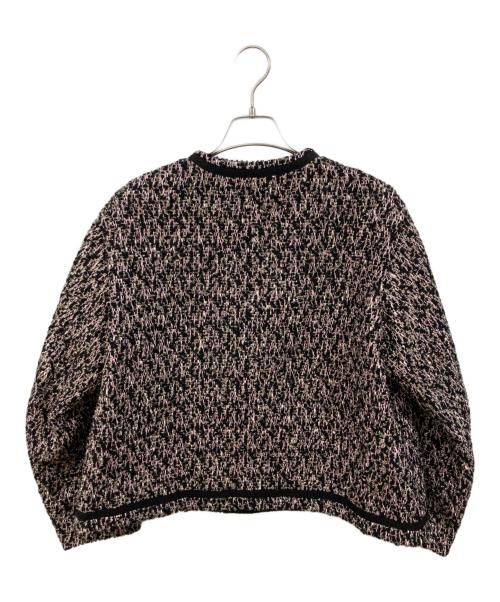 DRAWER（ドゥロワー）DRAWER (ドゥロワー) WINTER1 ツイード ノーカラージャケット ピンク×ブラック サイズ:36の古着・服飾アイテム