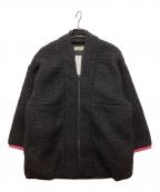 SUM1 STYLE×ear PAPILLONNERスミスタイル×イアパピヨネ）の古着「ヴィンテージボア ビッグカーディガン」｜ブラック