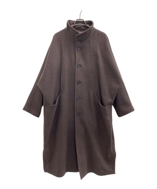 BASISBROEK（バージスブルック）BASISBROEK (バージスブルック) GREAT (グレート) スタンドカラーオーバーロングコート ブラウン サイズ:3の古着・服飾アイテム