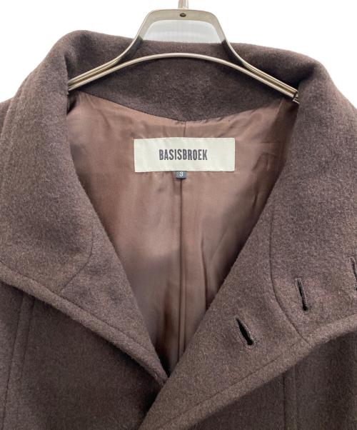 BASISBROEK（バージスブルック）BASISBROEK (バージスブルック) GREAT (グレート) スタンドカラーオーバーロングコート ブラウン サイズ:3の古着・服飾アイテム