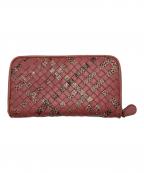 BOTTEGA VENETAボッテガベネタ）の古着「イントレチャート長財布」｜ピンク