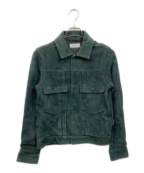 edition（エディション）edition (エディション) スウェードジャケット グリーン サイズ:XSの古着・服飾アイテム