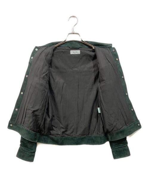 edition（エディション）edition (エディション) スウェードジャケット グリーン サイズ:XSの古着・服飾アイテム