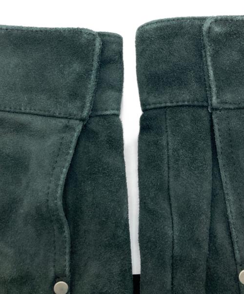 edition（エディション）edition (エディション) スウェードジャケット グリーン サイズ:XSの古着・服飾アイテム