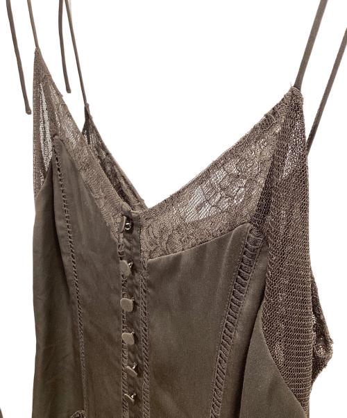 HER LIP TO（ハーリップトゥ）HER LIP TO (ハーリップトゥ) Lace-Trimmed Satin Cami Dress ブラウン サイズ:Sの古着・服飾アイテム