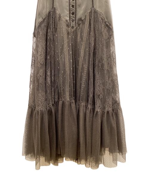 HER LIP TO（ハーリップトゥ）HER LIP TO (ハーリップトゥ) Lace-Trimmed Satin Cami Dress ブラウン サイズ:Sの古着・服飾アイテム