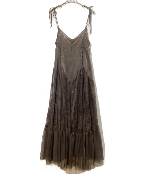 HER LIP TO（ハーリップトゥ）HER LIP TO (ハーリップトゥ) Lace-Trimmed Satin Cami Dress ブラウン サイズ:Sの古着・服飾アイテム