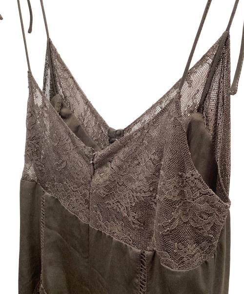 HER LIP TO（ハーリップトゥ）HER LIP TO (ハーリップトゥ) Lace-Trimmed Satin Cami Dress ブラウン サイズ:Sの古着・服飾アイテム