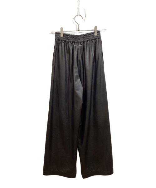 MM6 Maison Margiela（エムエムシックスメゾンマルジェラ）MM6 Maison Margiela (エムエムシックス メゾンマルジェラ) フェイクレザースリットパンツ ブラック サイズ:36の古着・服飾アイテム