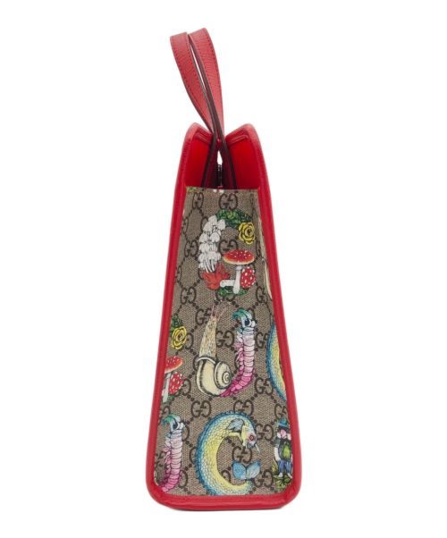 GUCCI（グッチ）GUCCI (グッチ) ヒグチユウコ (ヒグチユウコ) チルドレンズGGスプリーム2WAYトートバッグ レッド×ベージュの古着・服飾アイテム