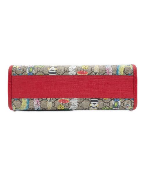 GUCCI（グッチ）GUCCI (グッチ) ヒグチユウコ (ヒグチユウコ) チルドレンズGGスプリーム2WAYトートバッグ レッド×ベージュの古着・服飾アイテム
